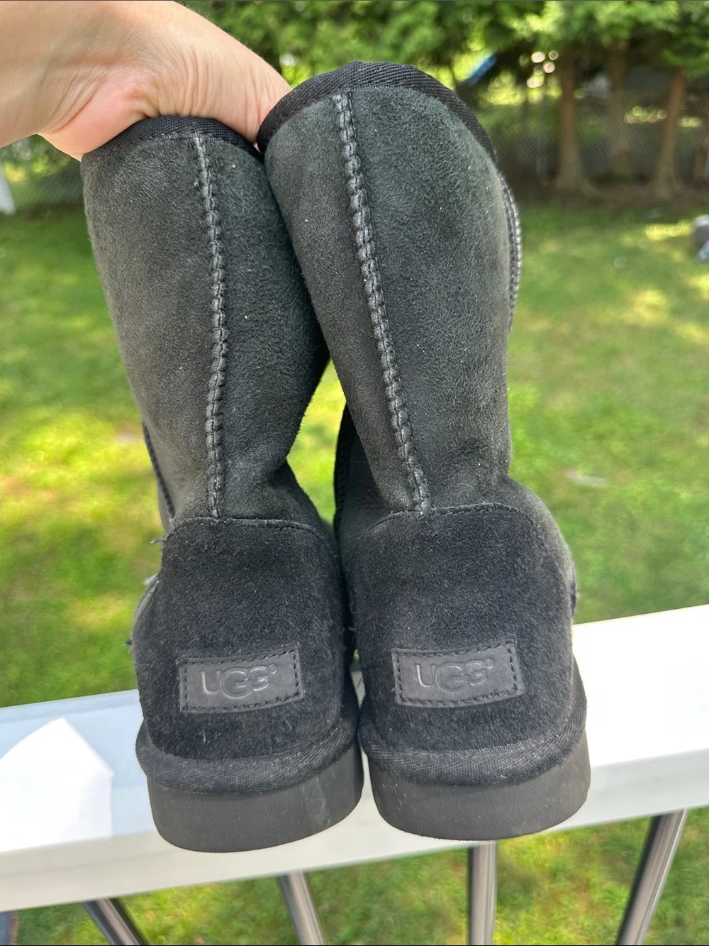 UGG Classic Short Black Suede Winter Boots